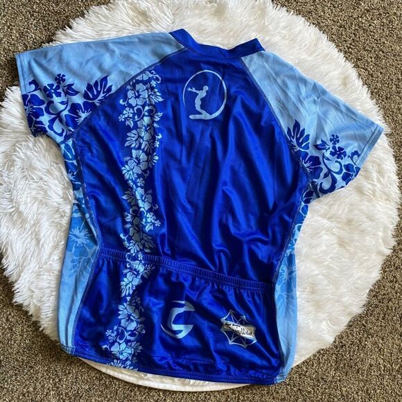 Dewey Weber Quarter Zip Cycling Shirt Back Pockets Blue Thin Lightweight Large - Picture 2 of 14